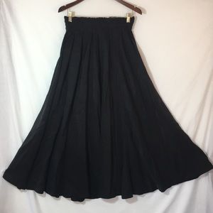 Inscription Rykiel Black Silk Skirt Retro Sz M
